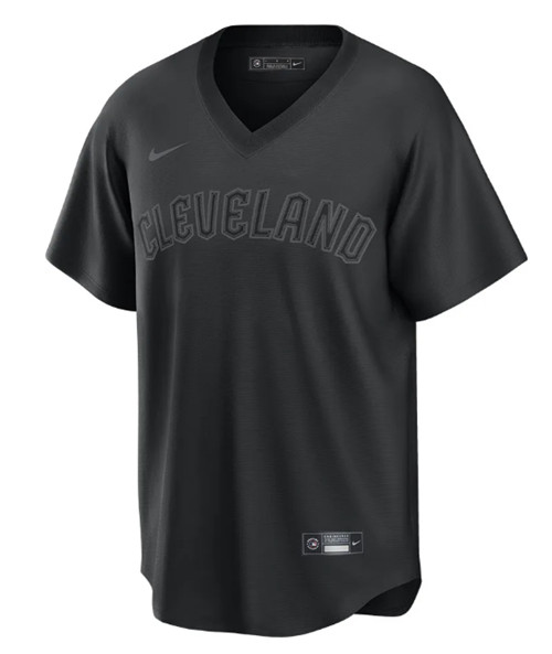 Men's Cleveland Guardians #11 Jos?? Ram??rez Black Pitch Black Fashion Replica Stitched Baseball Jersey